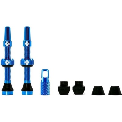 Muc-Off Tubeless Presta Valve KIT V2 bezdušové ventily, galuskový, modrá, 2 ks 44 mm