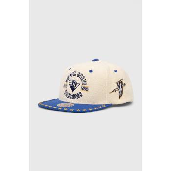 Mitchell&Ness Шапка с козирка Mitchell&Ness Golden State Warriors в бежово с десен HHSS7510-GSWYYPPPOFWH (HHSS7510.GSWYYPPPOFWH)