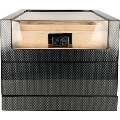 Humidor Glass Top Carbon 50D