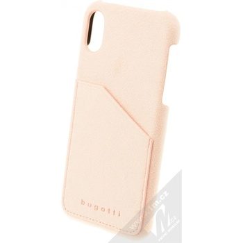 Pouzdro Bugatti Londra Ultrasuede Snap Case ze semiše Apple iPhone X světle růžové light růžové