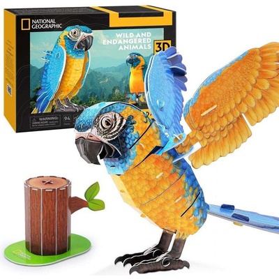 Cubic Fun 3D puzzle Safírový papoušek 88 ks