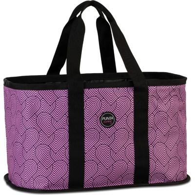 Skladací nákupný košík Punta Easy 46x27x28, 34 L srdiečka lila