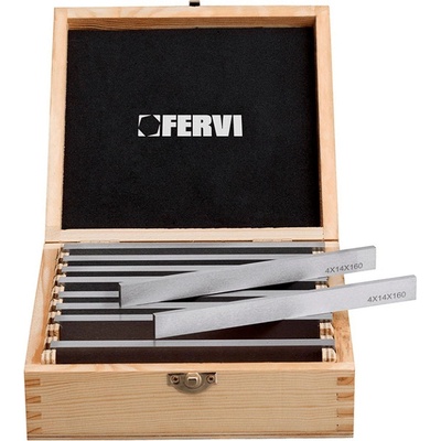 FERVI Пластина за настройка движението на супорт Fervi P015 - 160x4x(10-14-18-22-26-30-34-38-42) mm, 18 бр (P015)