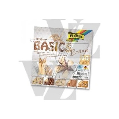 Origami papírky 10x10 Basic hnědý Folia Bringmann TBF4661010