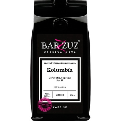 Barzzuz Kolumbia Cafe Sofia Scr. 19 washed 100 % arabica 250 g