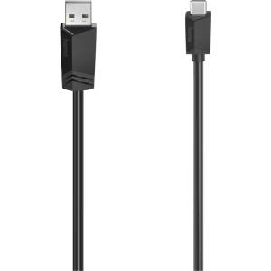 Hama Кабел HAMA USB-C мъжко - USB 2.0 A мъжко, 480Mbit/s, 0.75 м, Черен (00200631)
