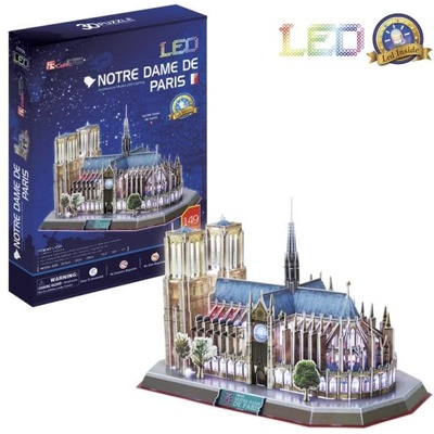 3D пъзел Notre Dame de Paris / LED - 149 части (17C-L173)