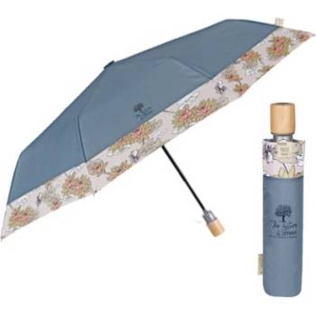 Дамски автоматичен чадър Perletti Green 19160, Лотос/Пастелносин