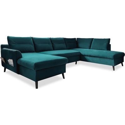 Miuform Тюркоазен U-образен разтегателен диван от кадифе, десен ъгъл Stylish Stan - Miuform (Stylish Stan LCBKL-2Q-HAEECR OTT10)