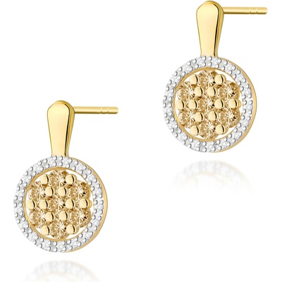 Blink-Blink Luxusné náušnice so Champagne diamantami 3133ZchDB