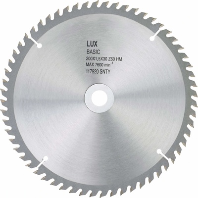 LUX List kotúčovej píly zo spekaného karbidu na drevo 190 mm 60 zubov