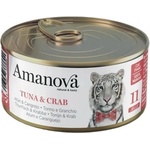 Amanova cat can 11 tuna crab - консерва за пораснали котки от всички породи, с Риба тон и раци - 70 гр, Испания - 33369
