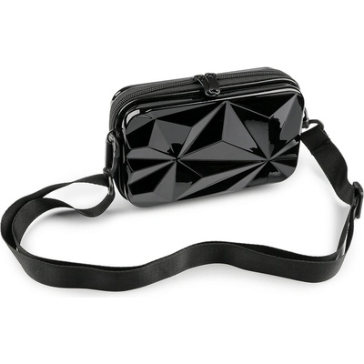 Dámská skořepinová kabelka pouzdro crossbody s popruhem 18x11 cm 4 černá