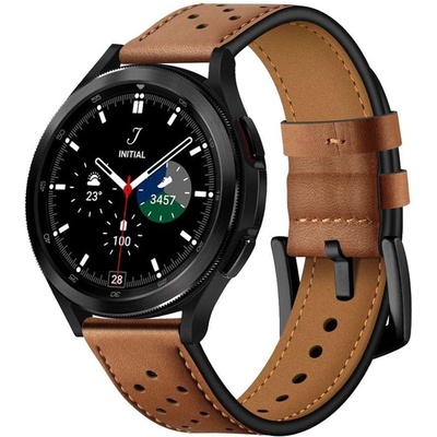 Tech-Protect Кожена Каишка за Samsung Watch 4/ 5/ 6/ 7/ FE, Tech-Protect Leather Band, Кафяв (9589046917257)