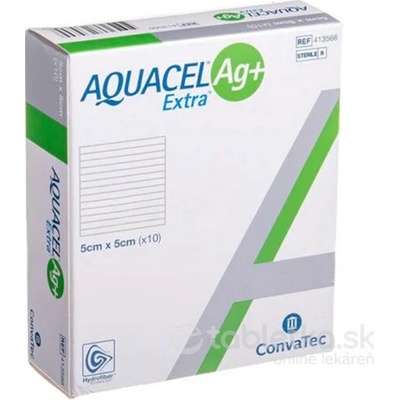 AQUACEL Ag+ Extra krytie na rany 5 x 5 cm 10 ks