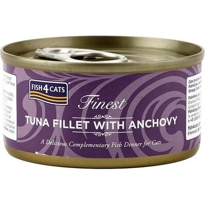 Fish4Dogs Fish4cats Най-добро филе от риба тон с аншоа 70 г