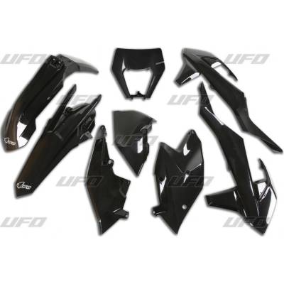 UFO kompletní sada plastů KTM EXC/EXC-F TPI 17-19 s krytem světla barva černá (KT523E001)