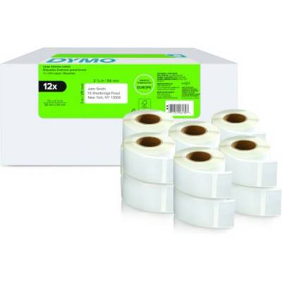 DYMO Ролки с етикети за адреси за етикетни принтери Dymo Label LabelWriter 500 / 2177563 - White - 12-Pack - PN 2177563 (2177563)