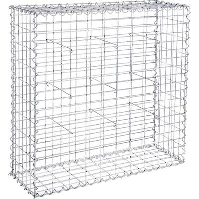 SONGMICS Gabionový koš 95 x 100 x 30 cm galvanizovaný