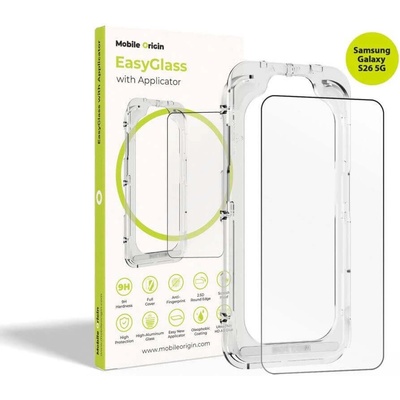 Mobile Origin Калено стъклено защитно покритие за дисплея на Samsung Galaxy S26 - Mobile Origin EasyGlass Full Cover Tempered Glass With Applicator (черен-прозрачен) (EGA-GS26)