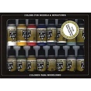 Vallejo: Basic Colors Acrylic 16 Airbrush Paint Set for Model and Hobby 17ml