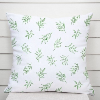 Biante TF-113 Zelené olivové vetvičky na bielom 45 x 45 cm