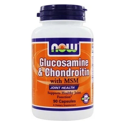 NOW НАУ ФУДС ГЛЮКОЗАМИН + ХОНДРОИТИН + МСМ КАПС. * 90 / now glucosamine & chondroitin with msm, 90 caps