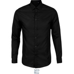 Neoblu 3182 BLAISE MEN / Мъжка риза с дълъг ръкав от микро твил - тъмночерна XXXL (243182n1113)