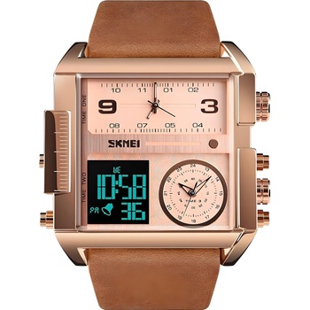 Skmei Часовник skmei he-23780 - Кафяво / Злато Розово kp23780 (he-23780)