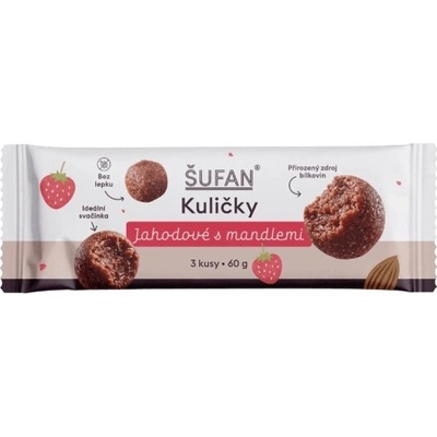 Šufan Kuličky jahodové s mandlemi 60 g