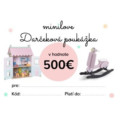 Darčeková poukážka Minilove 500 EUR - elektronická