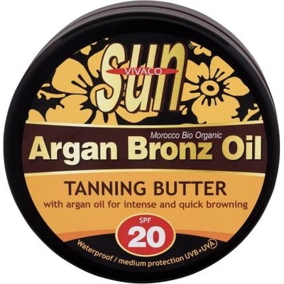 Vivaco Sun Argan Bronz Oil Tanning Butter SPF20 водоустойчиво масло с арганово олио за бърз тен 200 ml