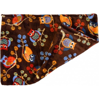 LKV Lomnice Deka flanel fleece sovy hnedá 120x150