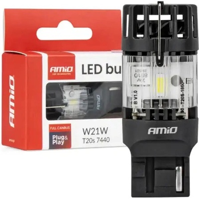 AMIO LED žárovka LumiTec T20S 7440 W21W 12V FULL CANBUS bílá 1ks – Hledejceny.cz