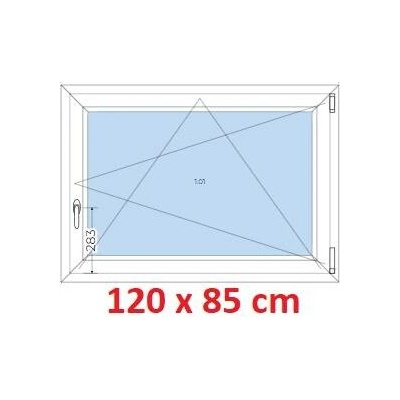 Soft Plastové okno 1200 x 850 mm otevíravé a sklopné Mahagon