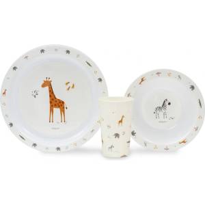 Interbaby Бебешки комплект за хранене Interbaby - Jirafa Savanna, 3 части (SET64-05)