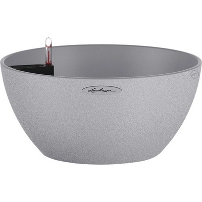 Lechuza Samozavlažovací kvetináč plastová misa Cubeto Stone 40 cm sivý