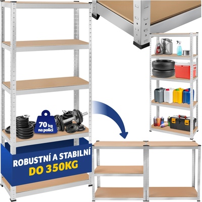 Tectake Regál 180 x 75 x 30 cm 405050