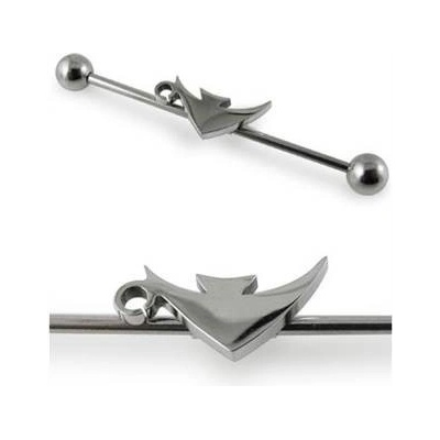 Šperky4U industrial piercing rybka ID01006