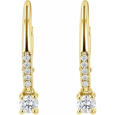 Eppi Zlaté visací náušnice s 0.1ct lab-grown diamantem Noor E49068