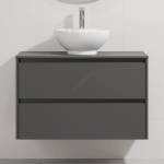 Bath Deluxe Шкаф за баня с мивка TRONDHEIM/DRAMMEN 90x57x46 см антрацит/бял (SETBT0152B)