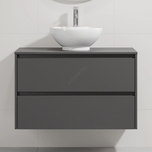 Bath Deluxe Шкаф за баня с мивка TRONDHEIM/DRAMMEN 90x57x46 см антрацит/бял (SETBT0152B)