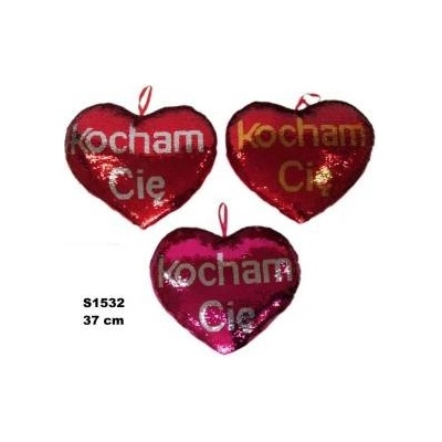 SUN-DAY Sequin heart 37cm I love Ce 3 colors 156075 SUN-DAY price for 1 piece