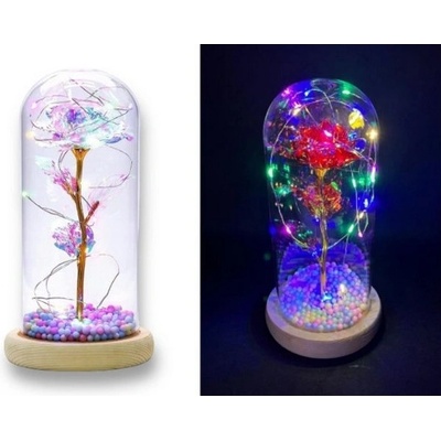 Grugen Věčná růže ve skle s LED osvětlením 21 cm
