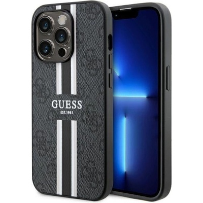 GUESS Кейс Guess GUHMP14LP4RPSK за iPhone 14 Pro 6.1", черен / черен, твърд, 4G Printed Stripes MagSafe (GUE002831-0)