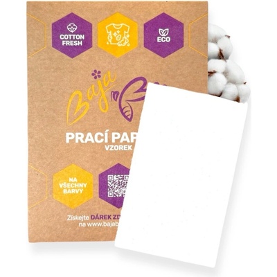 BajaBee Vzorek pracího papírku Cotton Fresh 1 praní