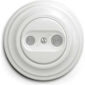 Image 1 of Reblig - Ретро абонатна розетка TV+R (крайна) с рамка, снежнобяла (RG0151H)