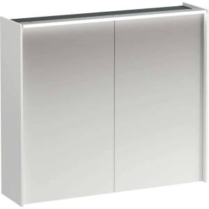 Laufen Lani - Огледален шкаф с LED осветление, 71x82x21 см, 2 врати, матово бяло H4037621122601 (H4037621122601)