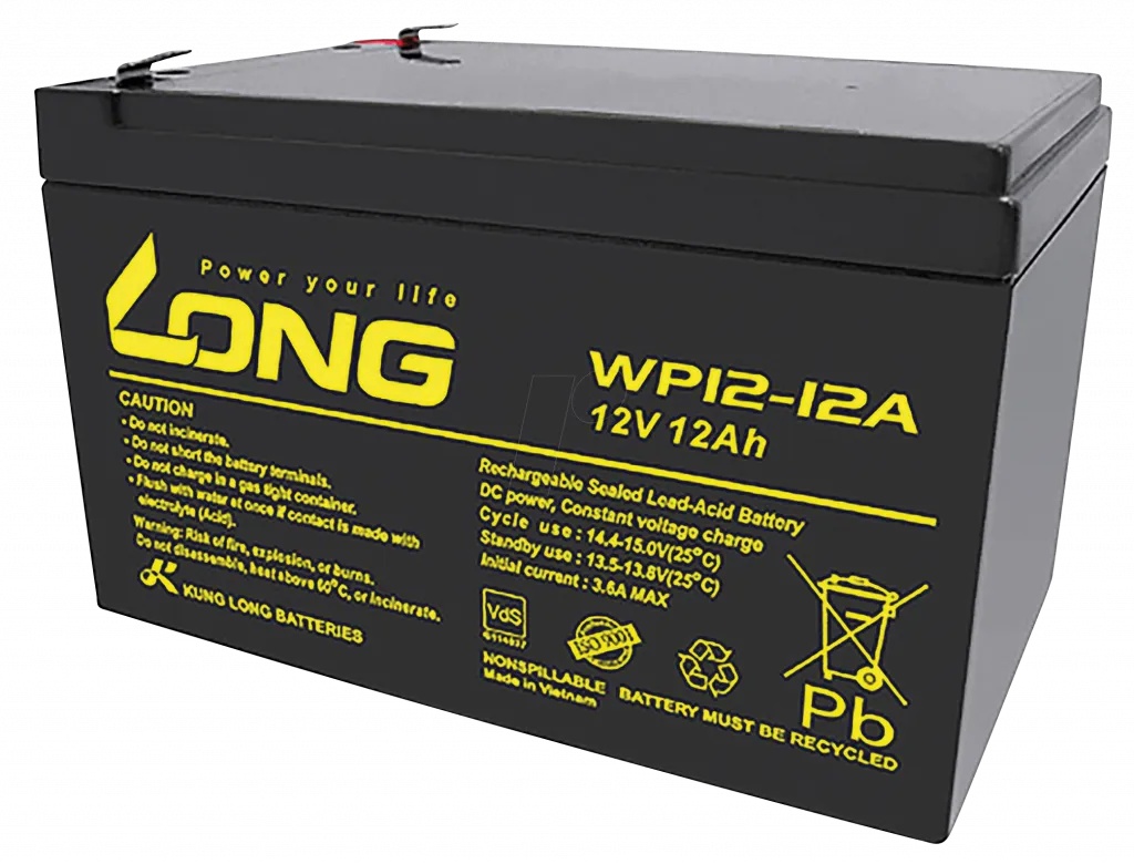 Long Aкумулаторна батерия Long WP12-12A F2, 12V 12Ah, 151 x 93 x 98 мм (WP12-12A)