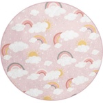 Mila Home Розов детски килим подходящ за пране ø100 cm Rainbow World - Mila Home (HKC-YuvHali-391-100x100)